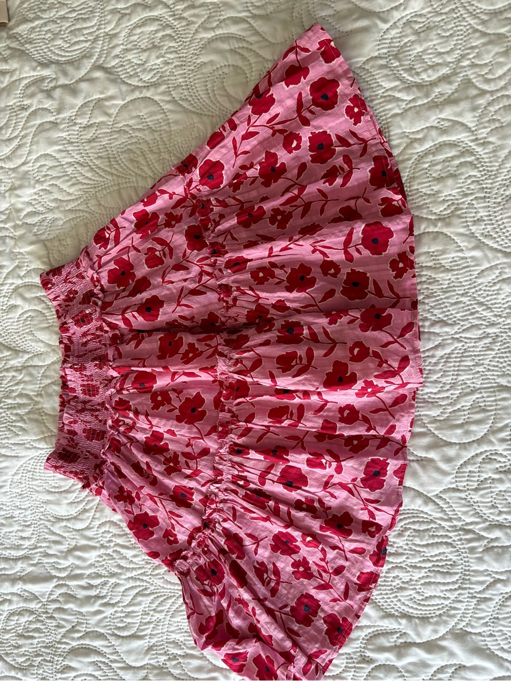 Vineyard Vines Pink Skirt with Red Floral Print